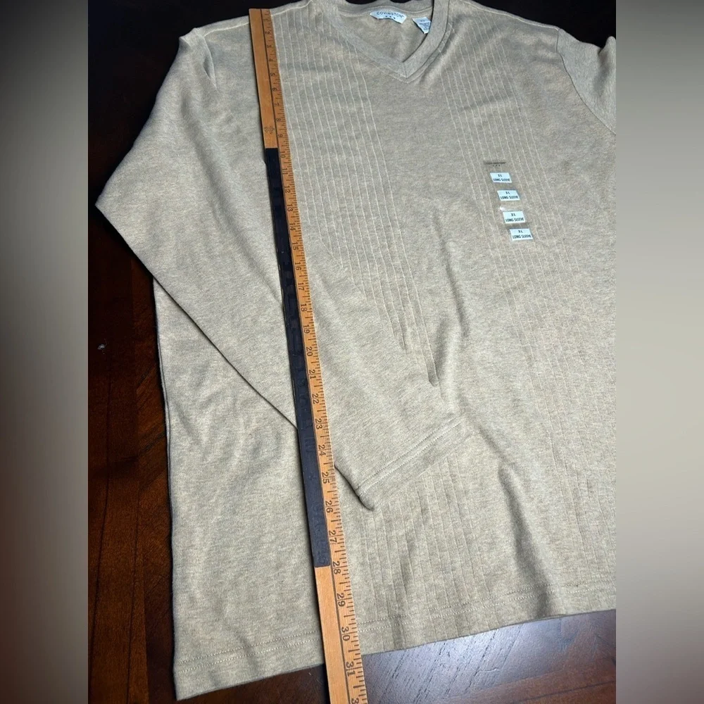 Covington Men's Tan V-Neck Sweater